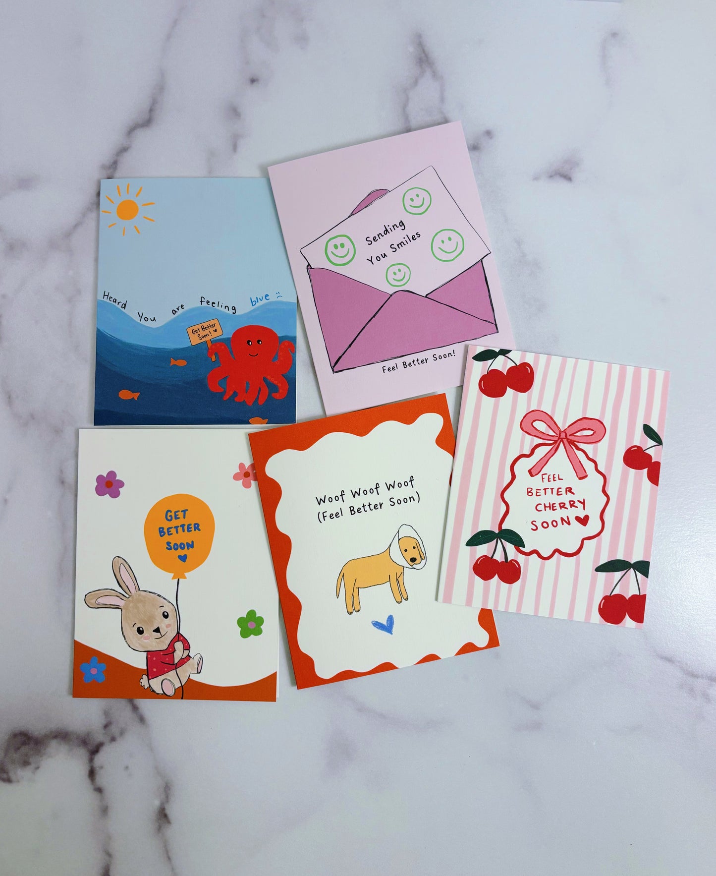 Feel better soon card pack
